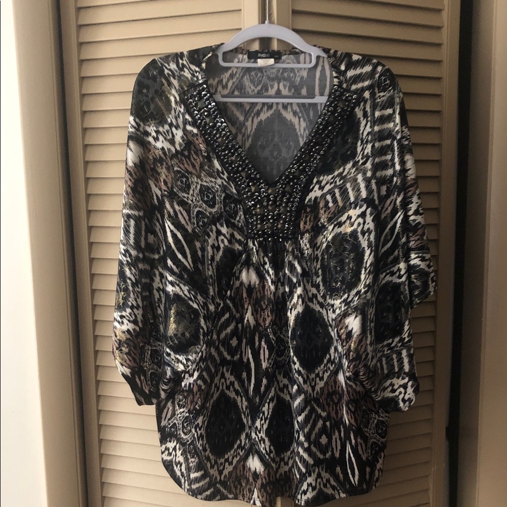 Ing Black and White Patterned Blouse